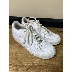 Nike Air Force One Youth Low Triple White Leather 314192-117 Youth Size 7Y
